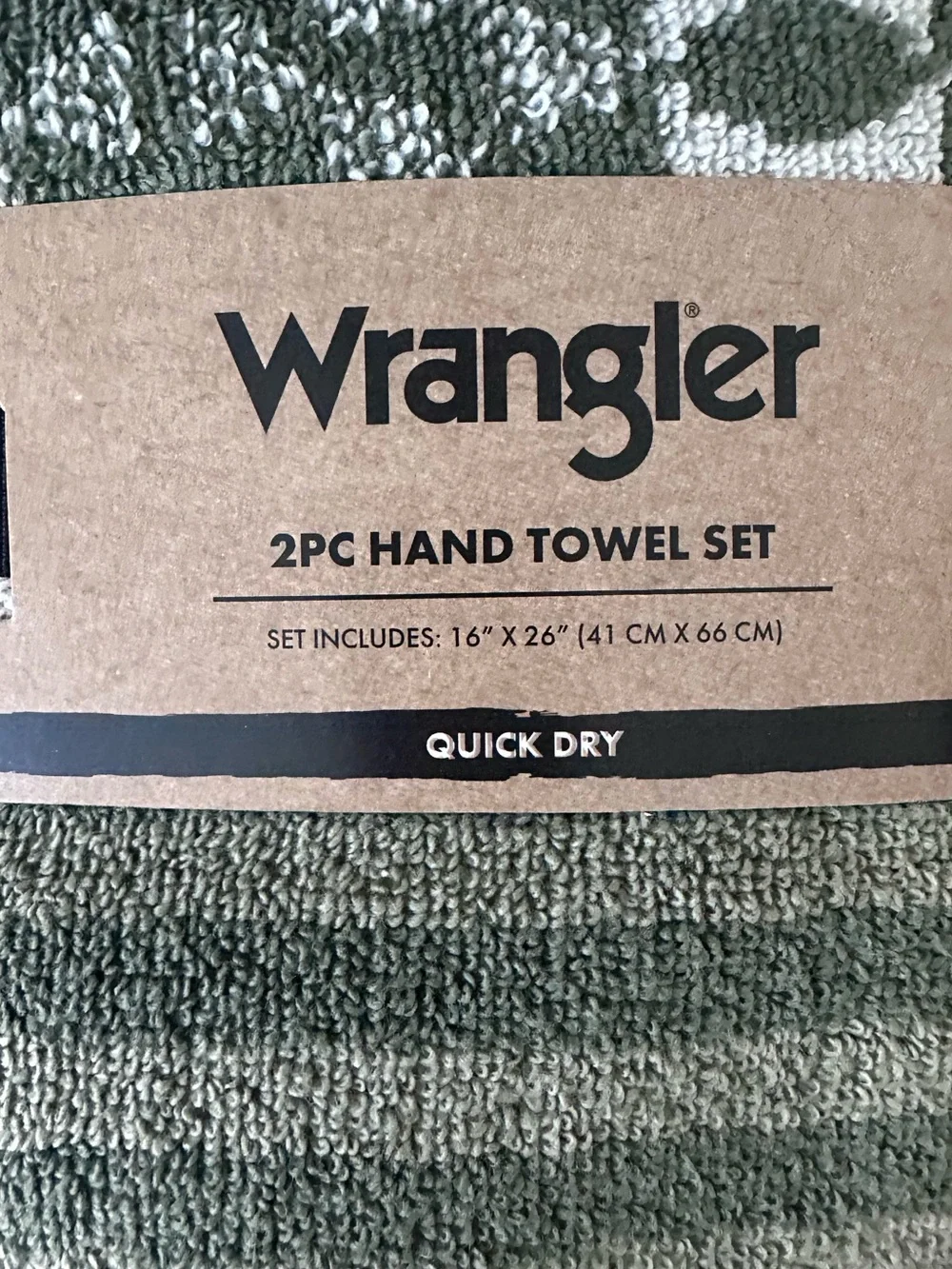 Wrangler Green Southwestern 4 Pc Towel Set 2 Bath Towels 2 Hand Towels NWT